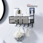 Meshed Wall Shelf With Hooks