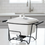 Brilliant Rectangular Casserole Dish with Iron Stand And Glass Lid - Image 3