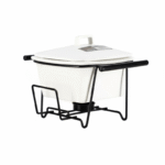 Brilliant Rectangular Casserole Dish with Iron Stand And Glass Lid - Image 2