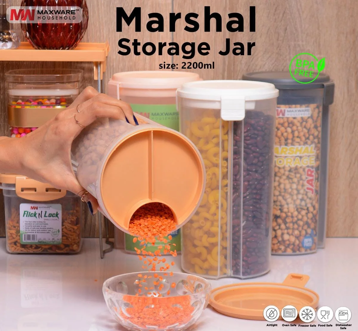 388ed650-b9cf-41e0-a0ef-4cf5e8bb6a68.webp 3 Partition Multi Purpose Plastic Marshal Storage Jar - Image 1