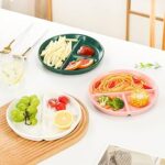 4 Compartment Round Dinner Plate with Spoon & Fork Set - Image 3