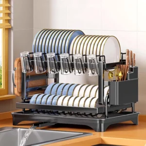 2 Tier Dish Drainer Rack Iron