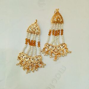 Hyderabadi Long Pearl Dangle Earrings