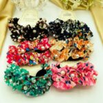 Pack of 6 Hair Scrunchies, Elastic Bands Ponytail Holder, Ties Rope Chiffon Headband, Anti-Hair-Breakage Ponies Set for Girls, Women - Image 2
