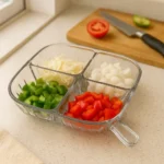 4-Compartment Acrylic Tray – Elegant Food Organizer
