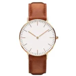 DW Leather Strap Men’s Wrist Watch – Analog Brown Leather