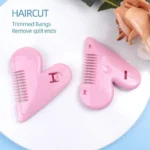 Love Heart Hair Trimming Comb, Pink Mini Hair Trimmer, Cute Manual Hair Cutting Comb, Women Hair Cutting Comb, Body Hair Removal, Pubic Hair Brush, Self Hair Cutting Comb - Image 3