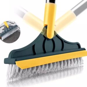 Amazing 2 In 1 Floor Scrub Brush, Long Handle Removable Wiper Magic Broom Brush, Telescopic Handle Stiff Bristle Shower Scrubber