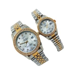 Pack of 2 - Mr & Mrs Couple Steel Strap Watch - Pair Watches whfrbkf1e-4