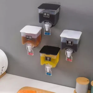 Wall Mounted Oil Bottle, 500Ml Liquid Spice Jar, Vinegar Dispenser, BBQ Cooking Baking Accessories