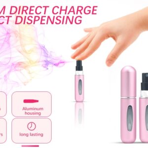 Perfume Refillable Spray Bottle Mini Self Pump Perfume Dispenser Travel Size with Multiple Colors