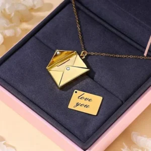Home 22 Personalized Envelope Locket – Custom Message Necklace
