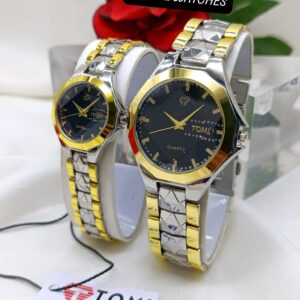 Love in Every Tick: TOMI Diamond Cut Couple Watches