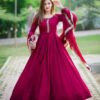 Luxury Pearl Embroidered Chiffon Maxi Suit with Lace Dupatta (3PC)