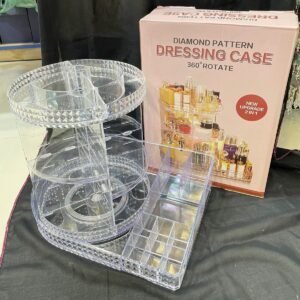 70509da7-9442-4724-af16-798b126253b0 360° Rotating Cosmetic Organizer with Lipstick Tray