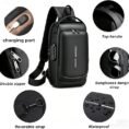 Anti-Theft Sling Bag with USB Charging Port – Waterproof Crossbody Travel Bag