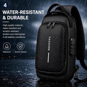 Home 33 Anti-Theft Sling Bag with USB Charging Port – Waterproof Crossbody Travel Bag