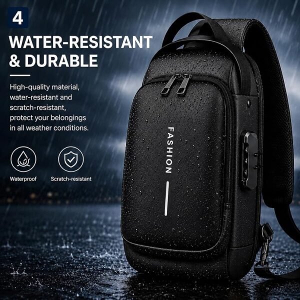Anti-Theft Sling Bag with USB Charging Port – Waterproof Crossbody Travel Bag