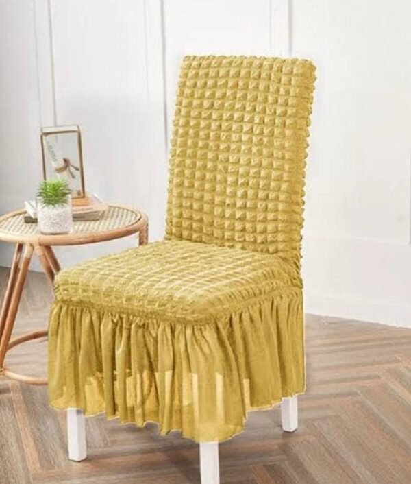 Bubble Fitted Chair Covers Pack of 6 Yellow