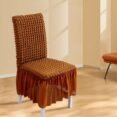 Bubble Fitted Chair Covers Pack of 6 Rust Brown