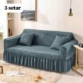 Persian Style Jersey Bubble Sofa Cover for 3 Seater Brown color