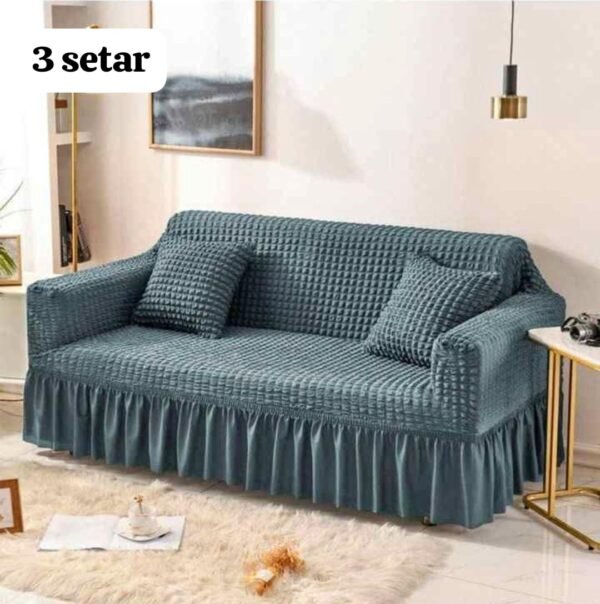 Persian Style Jersey Bubble Sofa Cover for 3 Seater Brown color