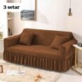 Persian Style Jersey Bubble Sofa Cover for 3 Seater Mocha Brown color