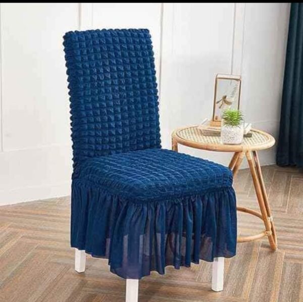 Bubble Fitted Chair Covers Pack of 6 Navy Blue