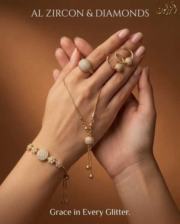 Elegant Pave Ball Zircon Premium Four-Piece Jewelry Set – Exceptional New Adjustable Design for Her