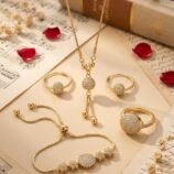 Elegant Pave Ball Zircon Premium Four-Piece Jewelry Set – Exceptional New Adjustable Design for Her