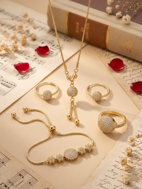 Elegant Pave Ball Zircon Premium Four-Piece Jewelry Set – Exceptional New Adjustable Design for Her