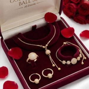 Elegant Pave Ball Zircon Premium Four-Piece Jewelry Set – Exceptional New Adjustable Design for Her