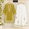 🌸 Embroidered 2-Piece Suit with Farshi Shalwar 🌸
