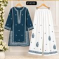 🌸 Embroidered 2-Piece Suit with Farshi Shalwar 🌸
