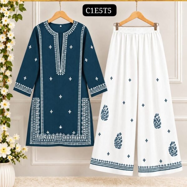 🌸 Embroidered 2-Piece Suit with Farshi Shalwar 🌸