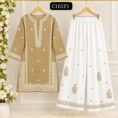 🌸 Embroidered 2-Piece Suit with Farshi Shalwar 🌸