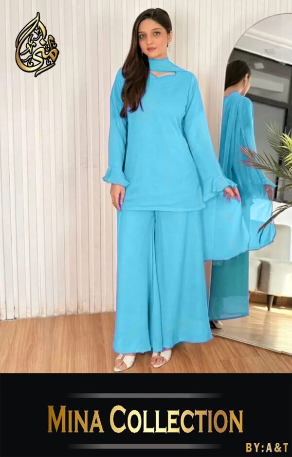 Short Shirt Body Fitting Back Luppi Dori Work On Shirt With Separate Dori, Plazo And Duppatta 3Pcs