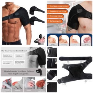 Compression shoulder support brace worn view