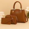 3 Piece Handbag Set for Women - Satchel, Crossbody Bag & Pouch