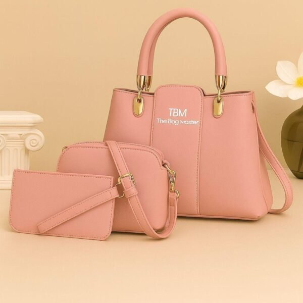 3 Piece Handbag Set for Women - Satchel, Crossbody Bag & Pouch
