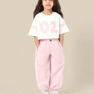02 Printed Stlye Crop Style Tracksuit Set - Best Price in Pakistan