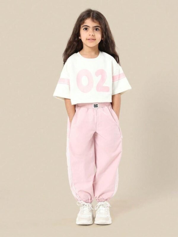 02 Printed Stlye Crop Style Tracksuit Set - Best Price in Pakistan