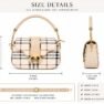 Plaid Check Crossbody Bag with Chain Strap - Women Saddle Shoulder Bag