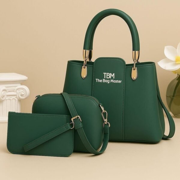 3 Piece Handbag Set for Women - Satchel, Crossbody Bag & Pouch