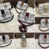 Plaid Check Crossbody Bag with Chain Strap - Women Saddle Shoulder Bag