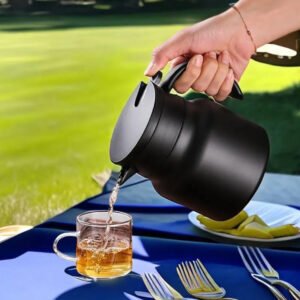 Stainless Steel Insulated Teapot 1000ml - Sealed Tea Kettle with Ergonomic Handle