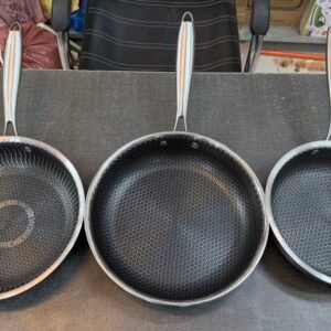 11 inch Big Size SUS Stainless Steel Non-Stick Silver Pan