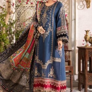Embroidered Chiffon 3-Piece Unstitched Suit for Women - Deep Maroon - view 2
