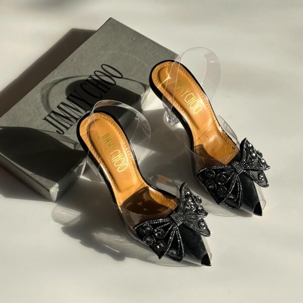 Black Wings Transparent Heels for Women – Stylish Ladies Heels Online in Pakistan