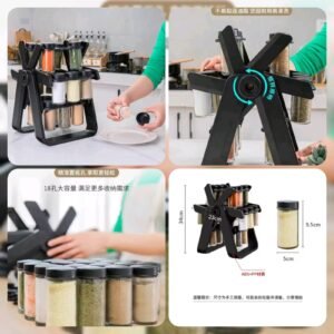 18 Jar Rotating Spice Rack (Box Packing) - for Home Use